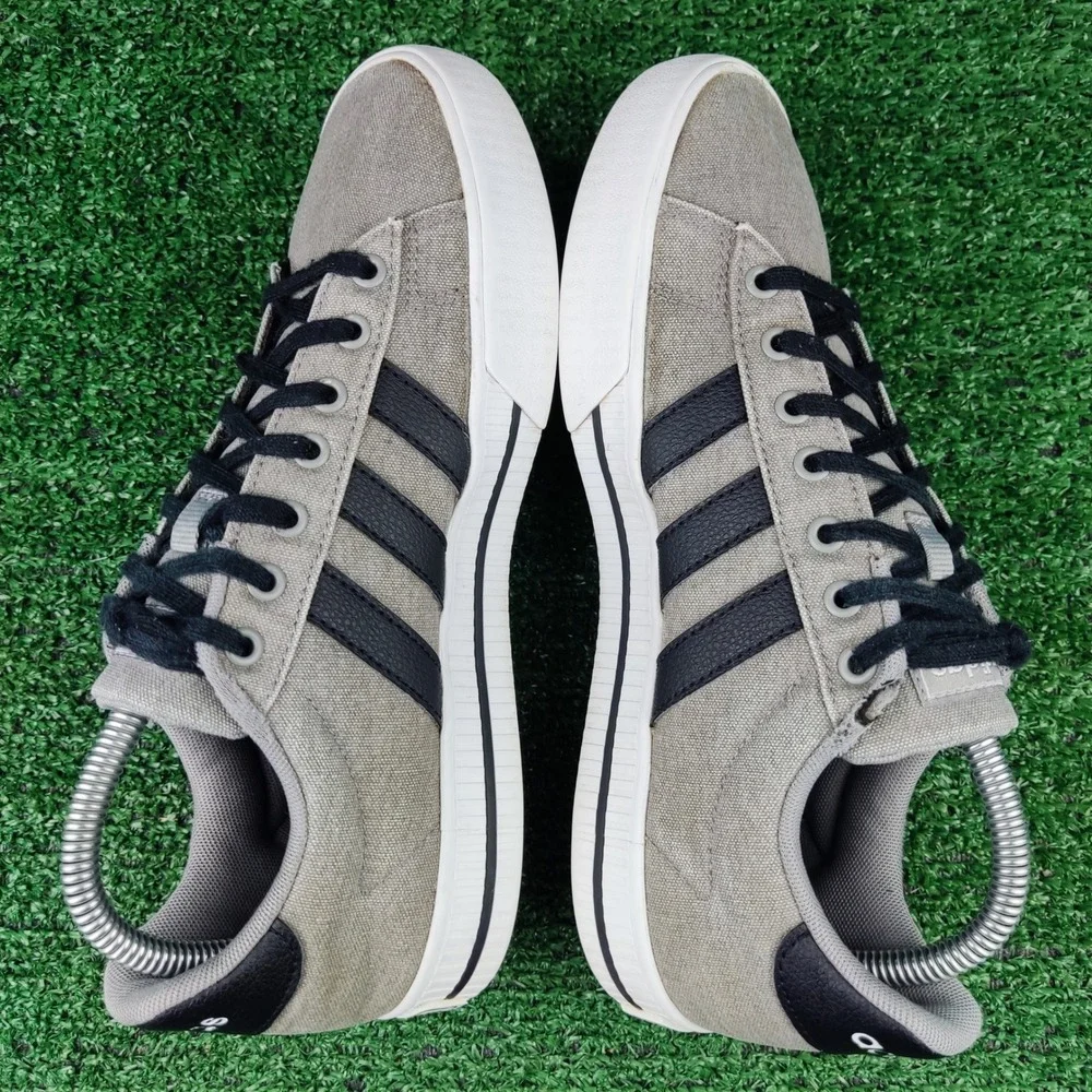 Adidas Sneakers Men 7.5 Grey Daily 3.0 Canvas Low Top FW3270 Casual Shoes